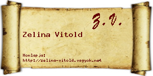 Zelina Vitold névjegykártya